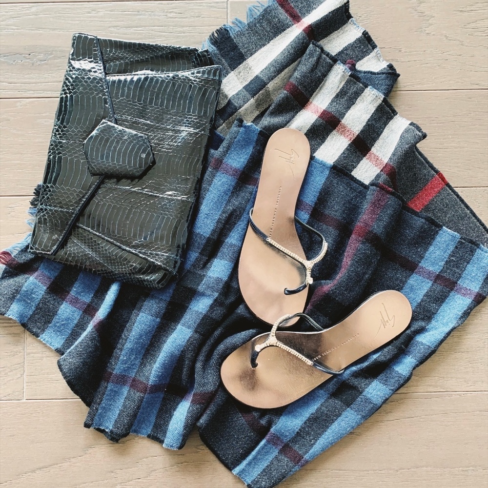 Giuseppe Zanotti Blue Patent Leather Sandals